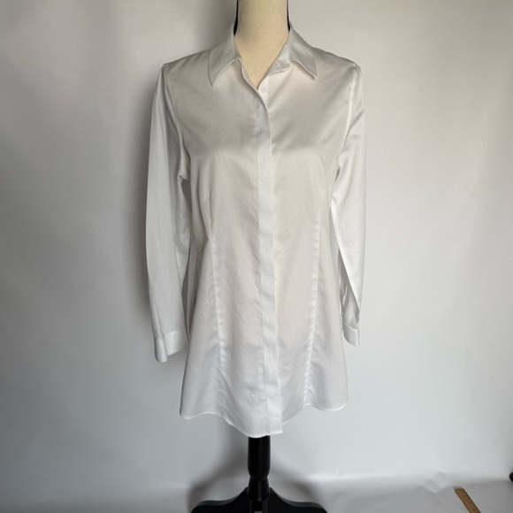 Chico's White long sleeve button up no iron Blouse size 0 (fits like a S/M) - Picture 1 of 16
